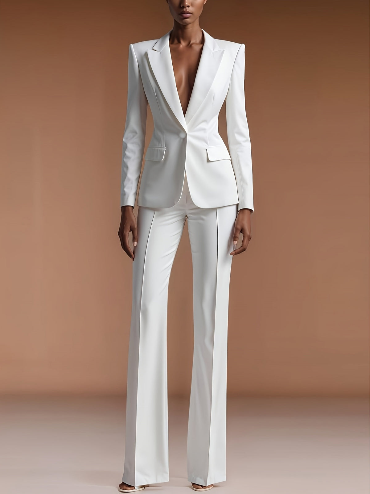 Women's White Blazer and Dress Pants 2-Piece Set Professional Formal Commuting Suit High-End Office Work Outfit Spring 2026