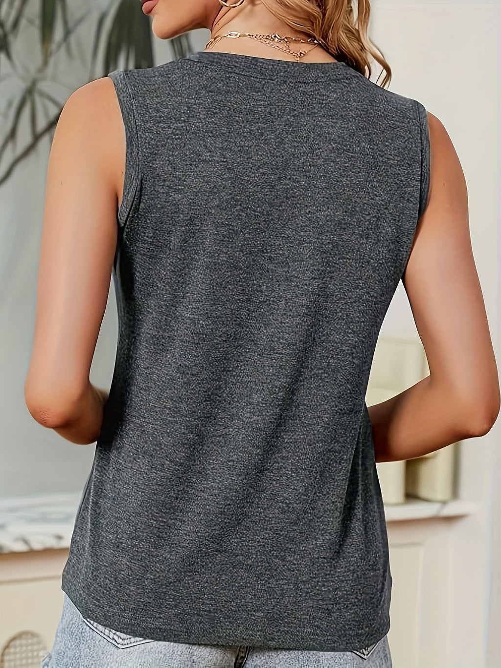 My Husband Thinks I'm Crazy Tank Top Women Funny Letter Print Sleeveless Vest Lightweight Polyester Beach Vacation Summer Festival Top S-XXL