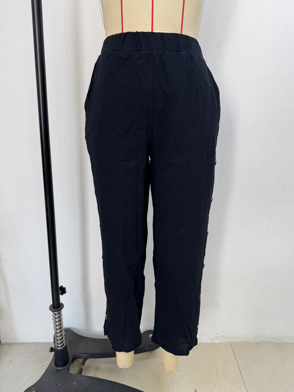 High Waist Straight Leg Cropped Pants Women Loose Casual 3pcs Set Multi-Color S-XXL