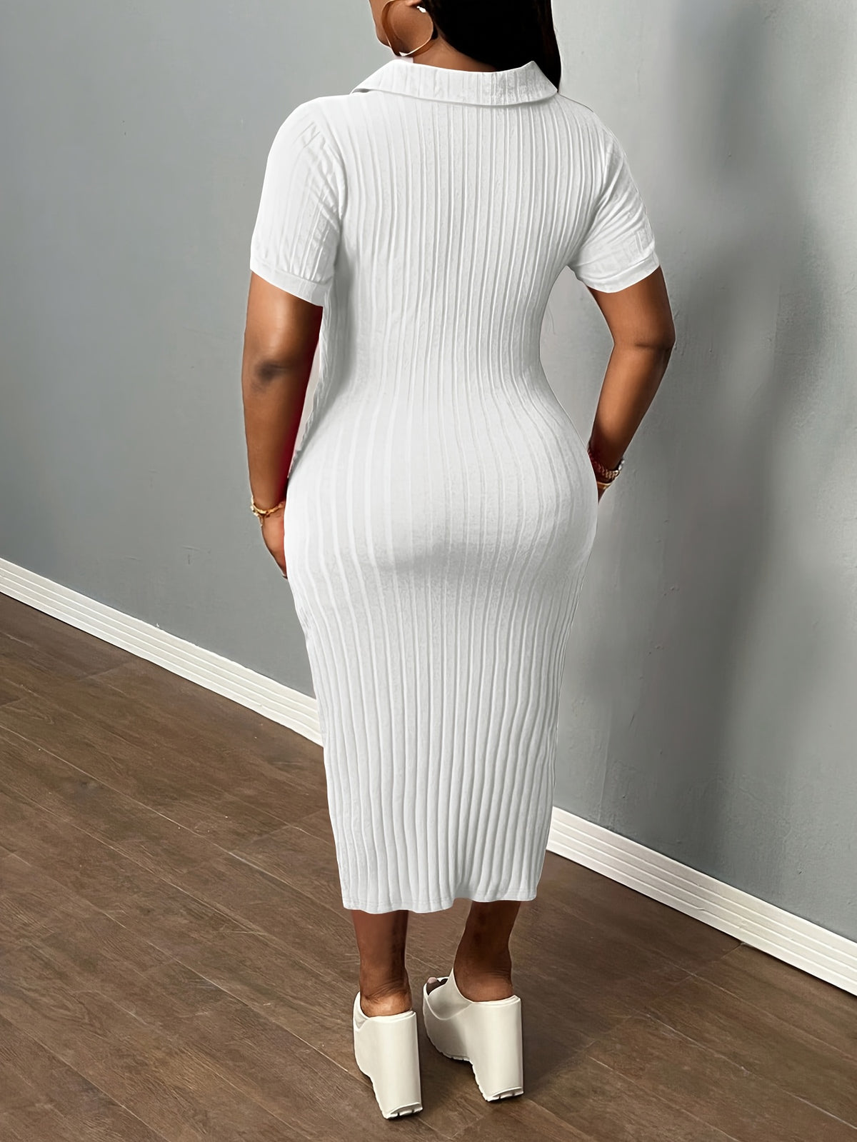 Bodycon Midi Pencil Dress for Women | Sexy Slim Fit Short Sleeve Club Dress | Elegant Cocktail Party Dress | Casual Summer Bodycon Dress Women