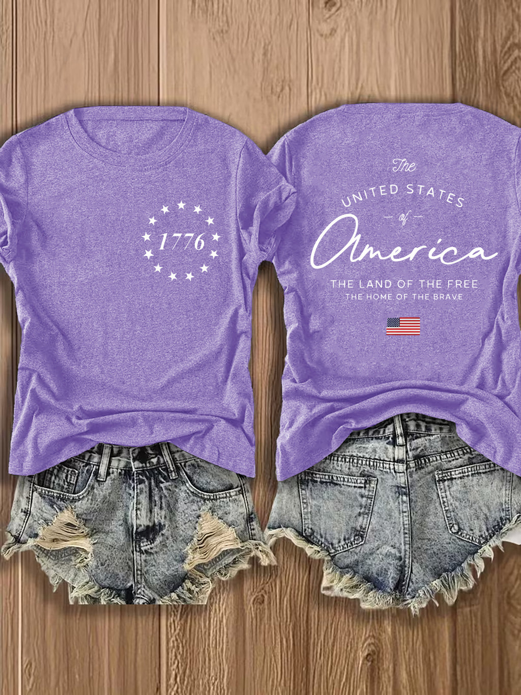 1776 American Flag T-Shirt Women US Patriotic Symbols Short Sleeve Casual Streetwear Blouse 70% Polyester Mid-Stretch Breathable Fourth of July Fall Top S-XXL