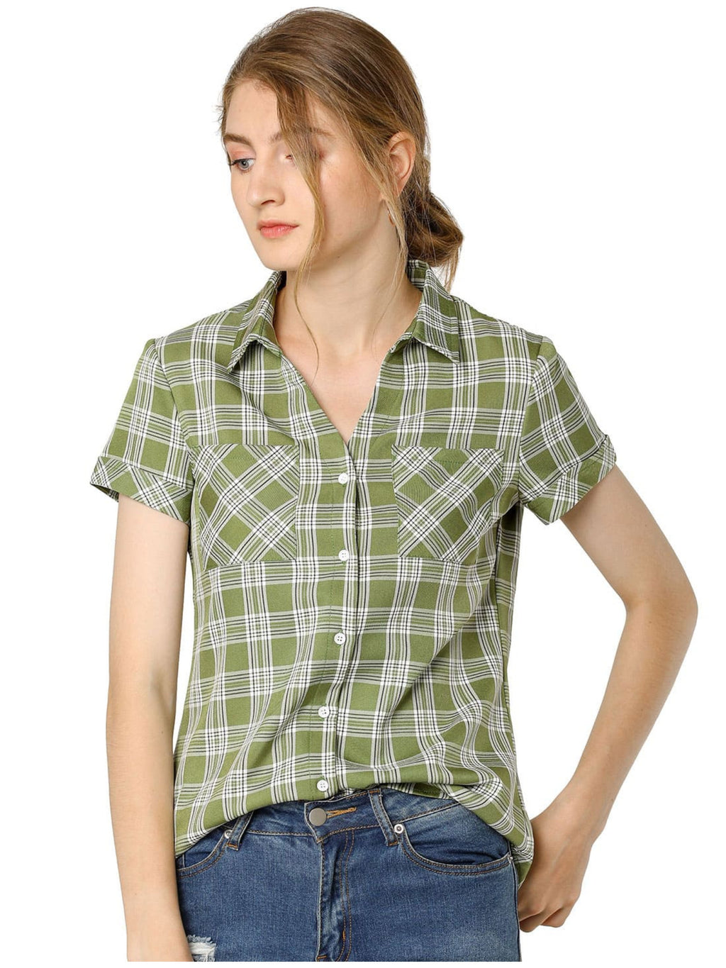 Western Plaid Button Shirt for Women | Classic Flannel Checkered Long Sleeve Top | Casual Country Style Blouse | Machine Washable Women's Plaid Shirt
