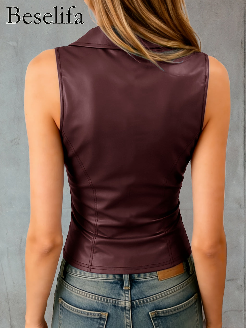 Lapel Sleeveless Slim Fit Vest for Women, Elegant Versatile Summer Tank Top, Casual Chic Blouse for Daily Wear Dates and Parties, Women's Fitted Camisole Top