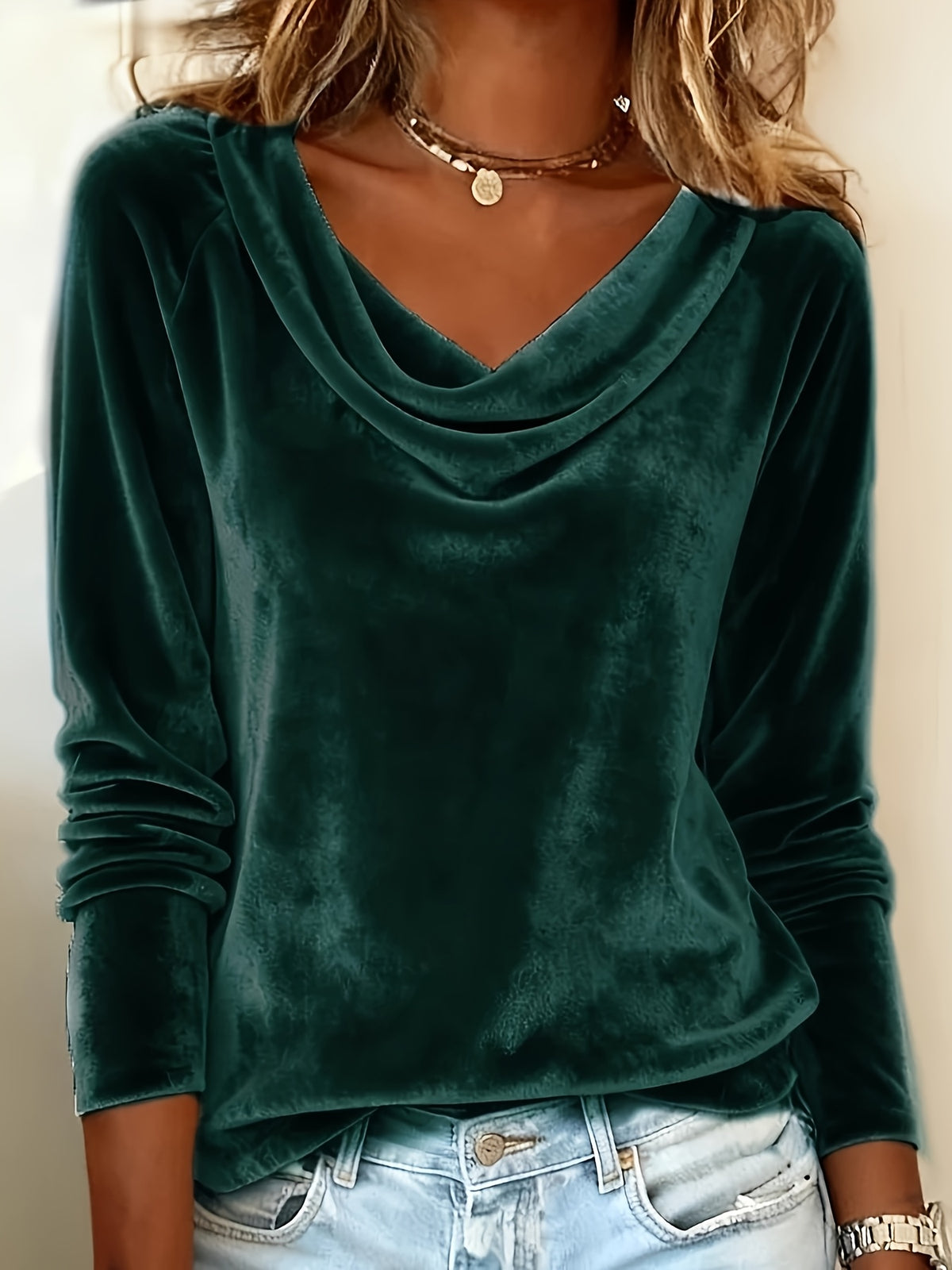 Women's V-Neck Ruffle Collar Long Sleeve Blouse Elegant Dressy Pullover Shirt Daily Wear Work S-XXL