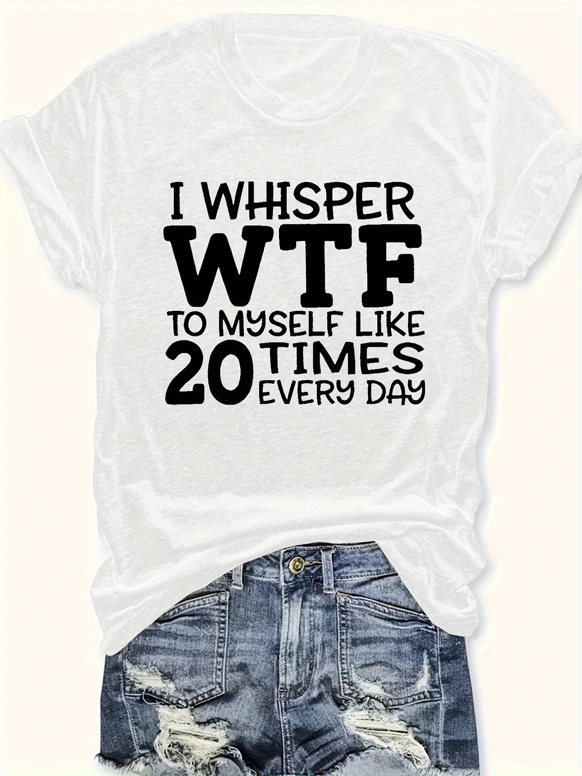 Letter Print Crew Neck T-Shirt for Women - Short Sleeve Lightweight Breathable Casual Graphic Tee 3-Season Everyday Top Multiple Colors