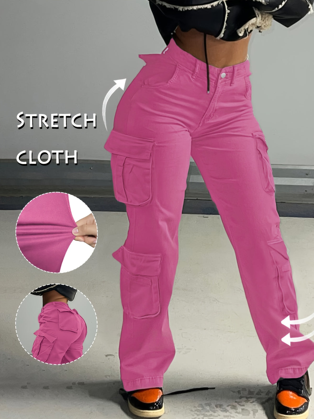 Low Waist Cargo Denim Pants Women Street Hip-Hop Style Multi Pocket Wide Leg Workwear Casual Jeans Apricot Grey Khaki S-XXL