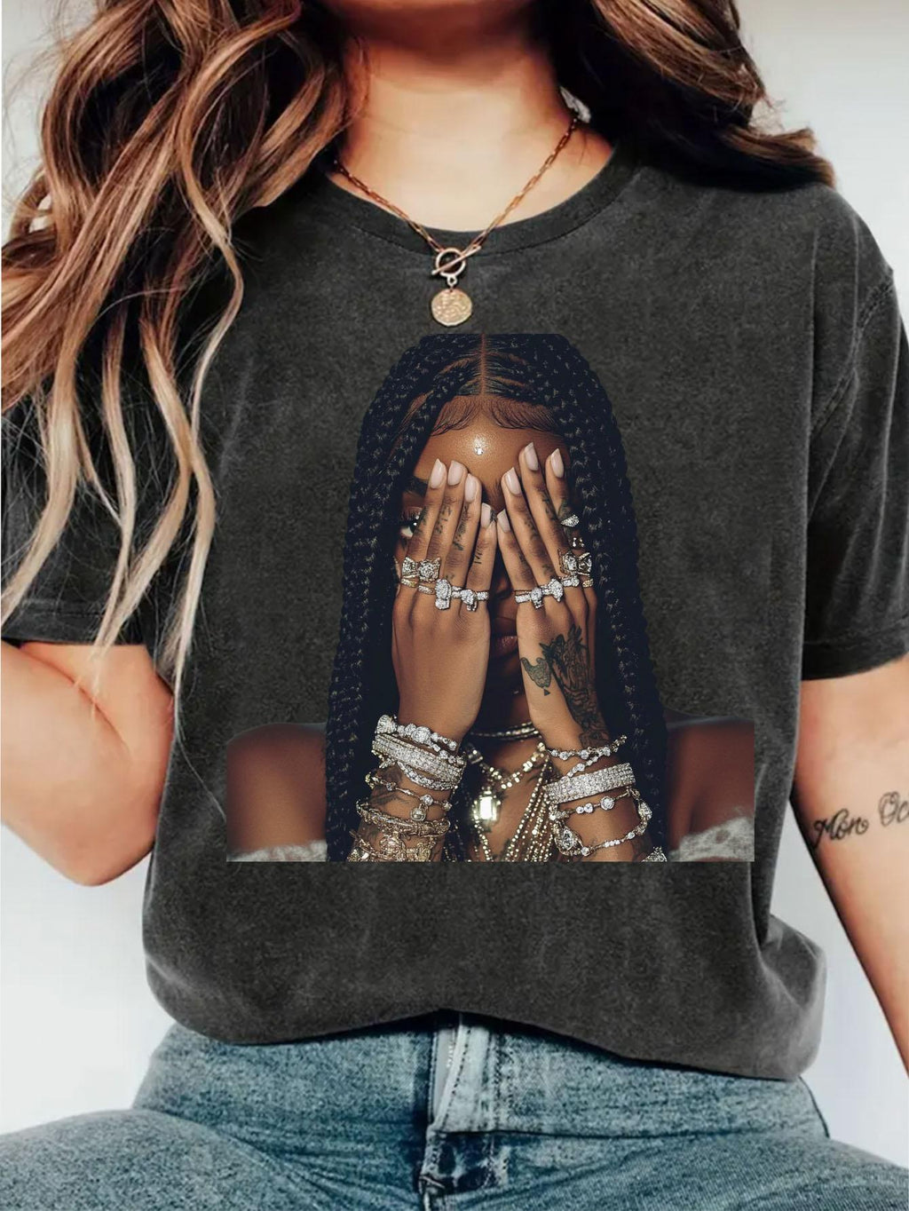 Fashionable Print Crew Neck T-Shirt for Women - Lightweight Breathable Polyester Casual Short Sleeve Tee Spring Summer Everyday Wear
