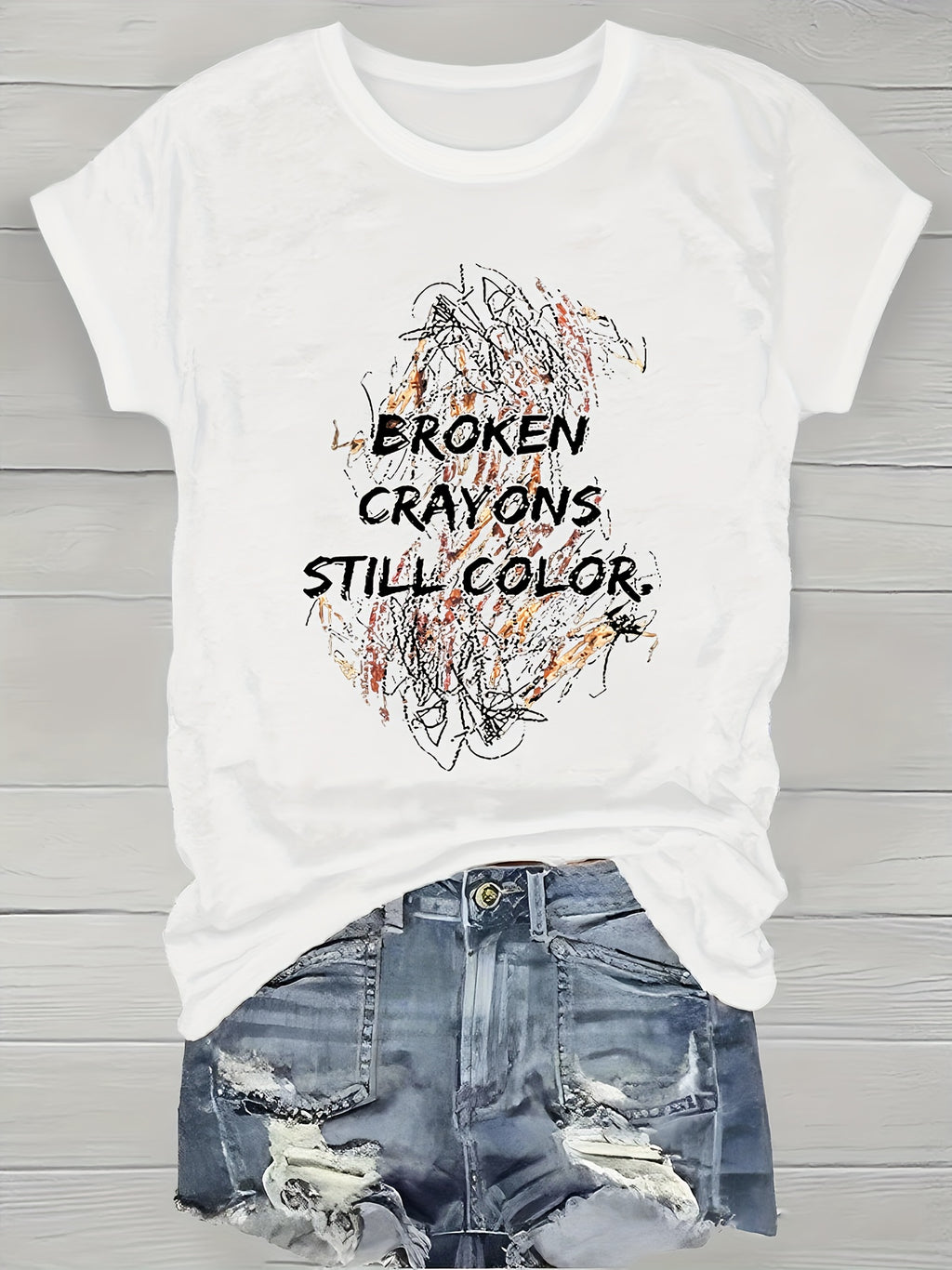 Illustration Drawing Print T-Shirt Women Crew Neck Short Sleeve Casual Graphic Tee 180gsm Polyester Medium Stretch Lightweight Spring Summer Top S-XXL