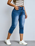 Women's High Waist Stretch Jeans Tummy Control Butt Lifting Shaping Slim Cropped Denim Pants for All Body Types