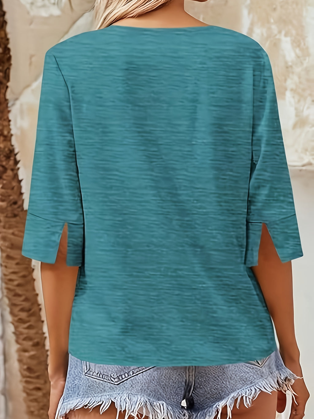 V-Neck T-Shirt Women Half Sleeve Loose Basic Tee Viscose Blend Soft Casual Summer Top Regular Fit Lightweight S-XXL