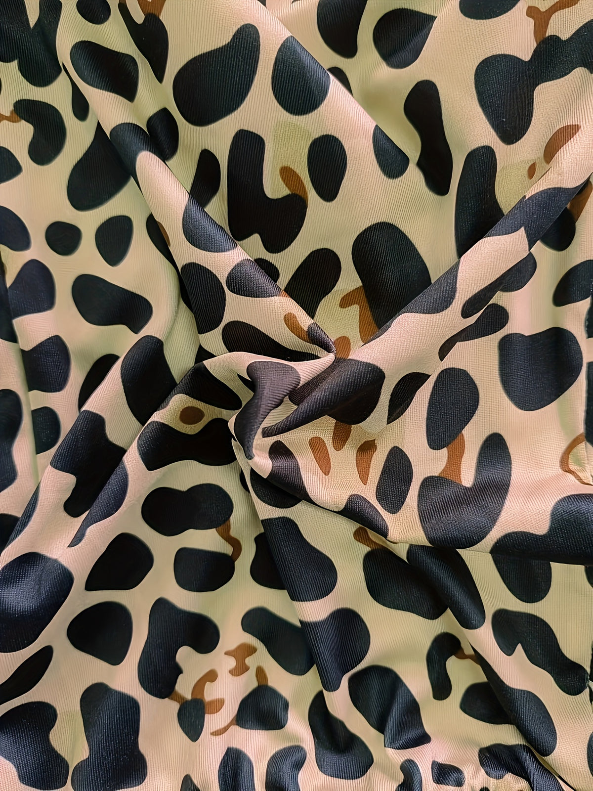 Women Leopard Print Jumpsuit Waist Tie Knot Casual One Piece Spring Summer Fall Khaki S-XXL