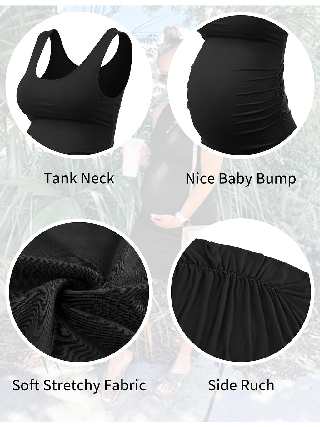 Maternity Bodycon Side Ruched Dress for Women - Soft Rayon Spandex Baby Bump Midi Dress, Baby Shower Photography Daily Wear, Sizes S-XL