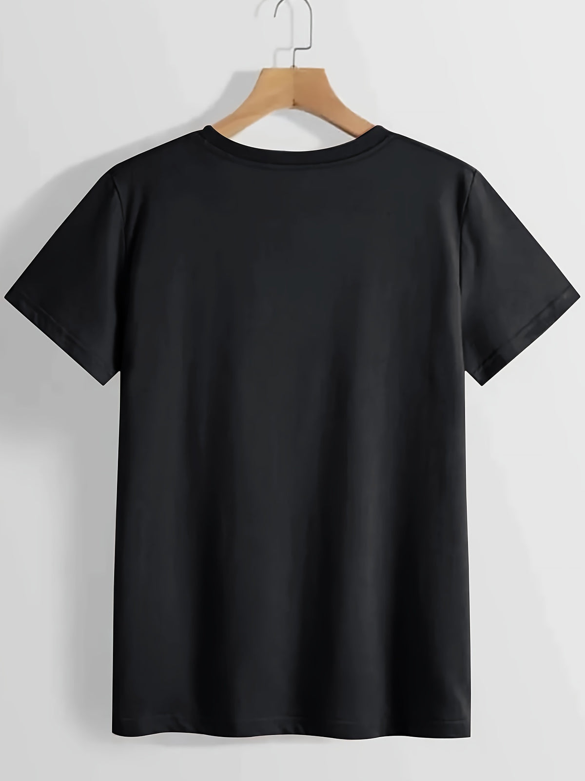 Letter Print Casual Tee Women Crew Neck Short Sleeve Graphic T-Shirt Loose Fit Spring Summer Everyday Top S-XXL