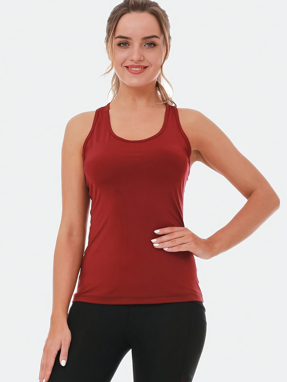 Women Tank Tops 5 Pack Slim Fit Sleeveless Camisole Unpadded Breathable Solid Color Base Layer XS-XXL
