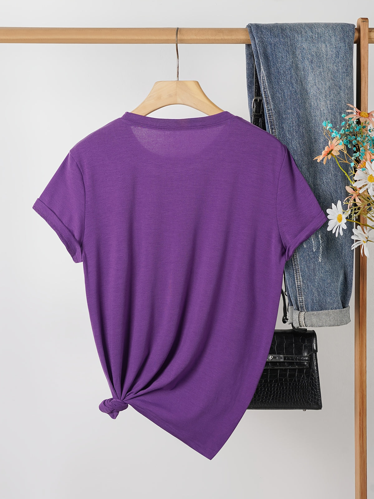 Women's Butterfly Rose Print T-Shirt Casual Crew Neck Short Sleeve Breathable Spring Summer Graphic Tee