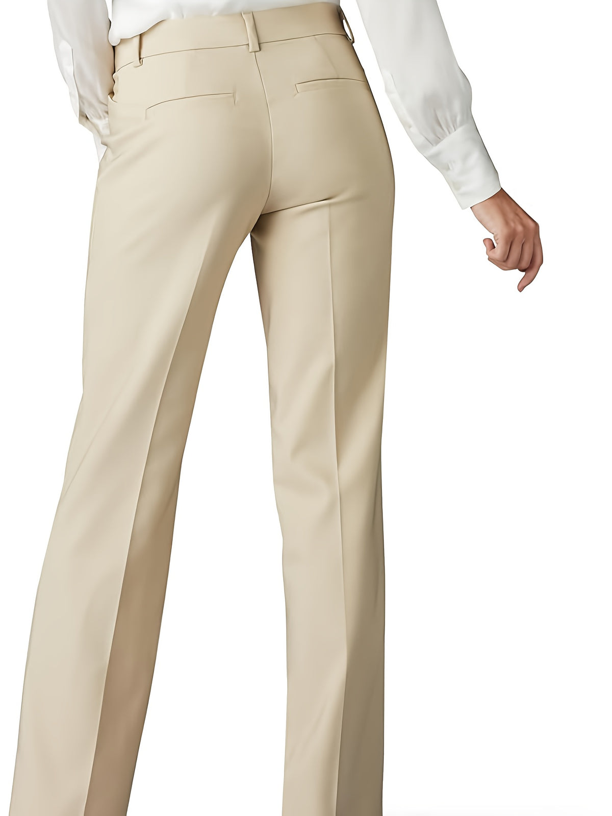 High Waist Straight Leg Pants Women Loose Elastic Waist Casual Trousers Fashionable Comfy Everyday Bottoms S-XXL