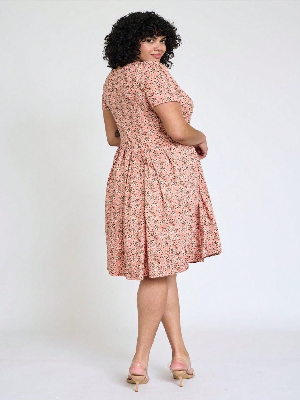 Paisley Floral Swing Dress Women Chevron Stripe Patchwork Pleated Square Neck Elastic Waist Midi Casual Plus Size S-3X