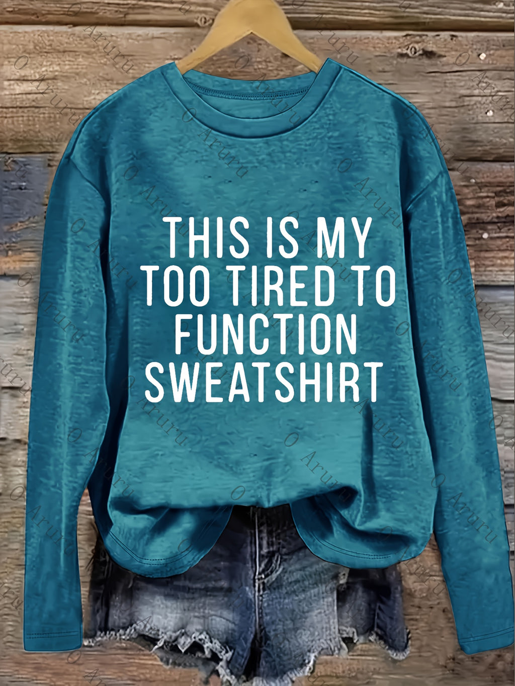 Too Tired to Work Funny Slogan Women Long Sleeve T-Shirt Loose Crew Neck Casual Humor Graphic Tee Soft Knit Fall Winter Daily
