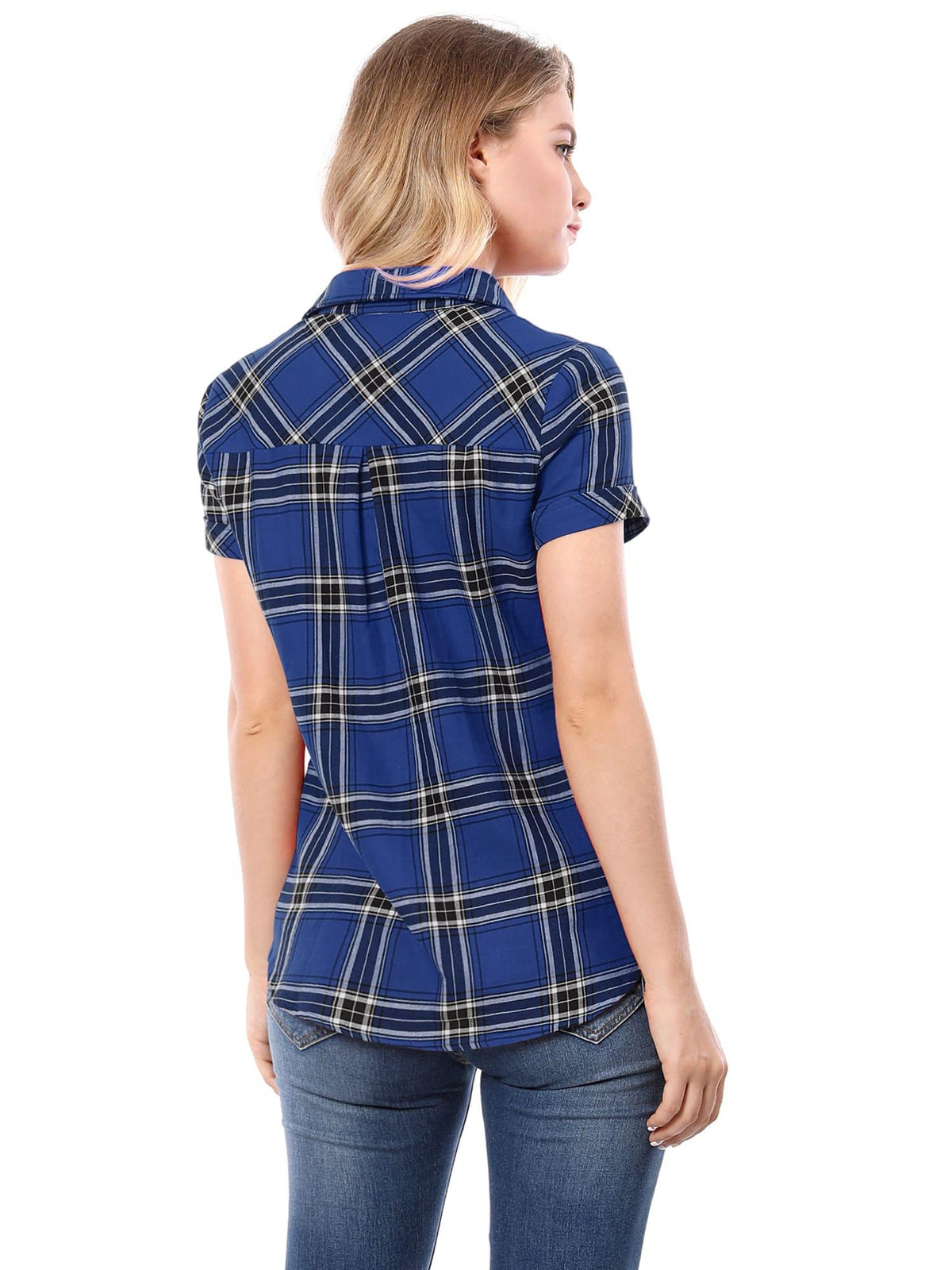 Western Plaid Button Shirt for Women | Classic Flannel Checkered Long Sleeve Top | Casual Country Style Blouse | Machine Washable Women's Plaid Shirt