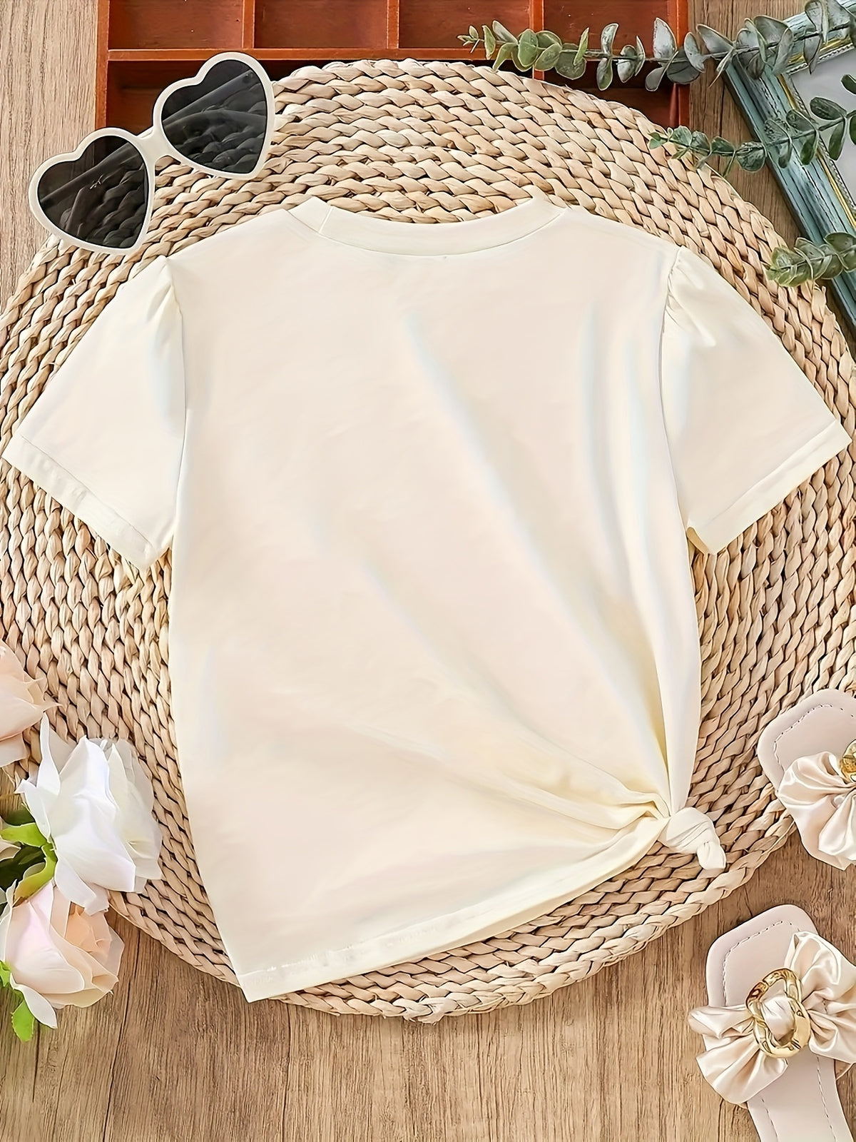 Alphabet Position Print Loose Fit T-Shirt Women Crew Neck Short Sleeve Casual Summer Tee Stretch Knit Top Dark Gray White Apricot S-XXL