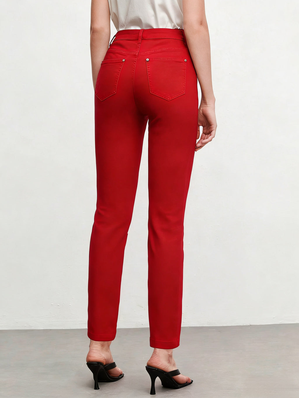 Women's Slim-Fit Stretchy Jeans Casual All Season Red Black Khaki Deep Blue S-XXL