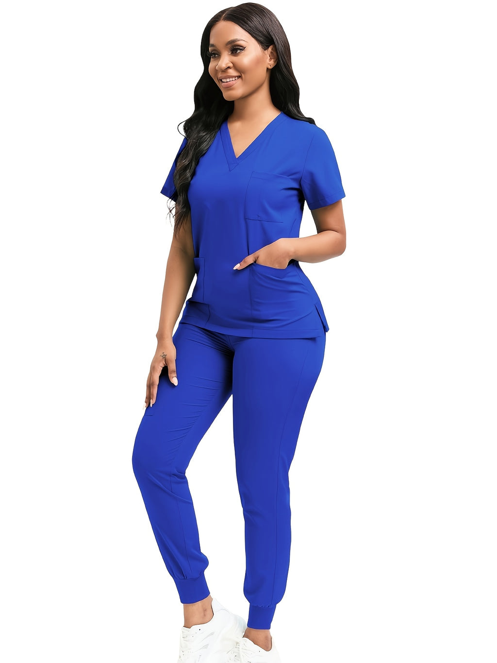 Women Scrub Set V-Neck Top & Jogger Pants 2pcs Nursing Uniform Suit Workwear for Hospital Dental Clinic Pet Clinic | Mira Roam