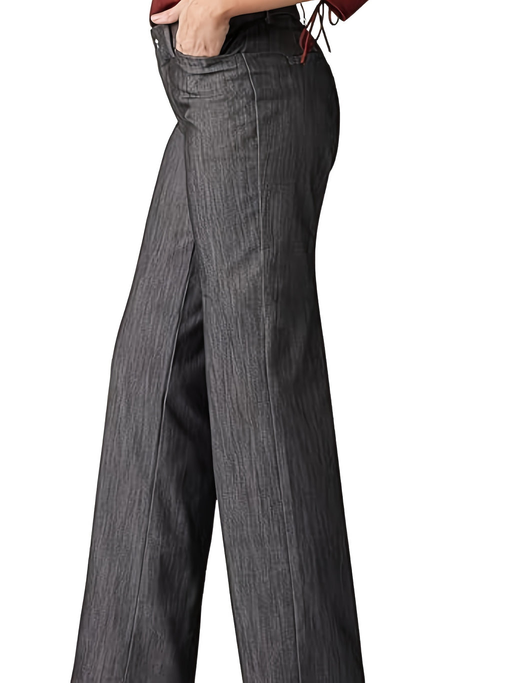 High Waist Straight Leg Pants Women Loose Elastic Waist Casual Trousers Fashionable Comfy Everyday Bottoms S-XXL
