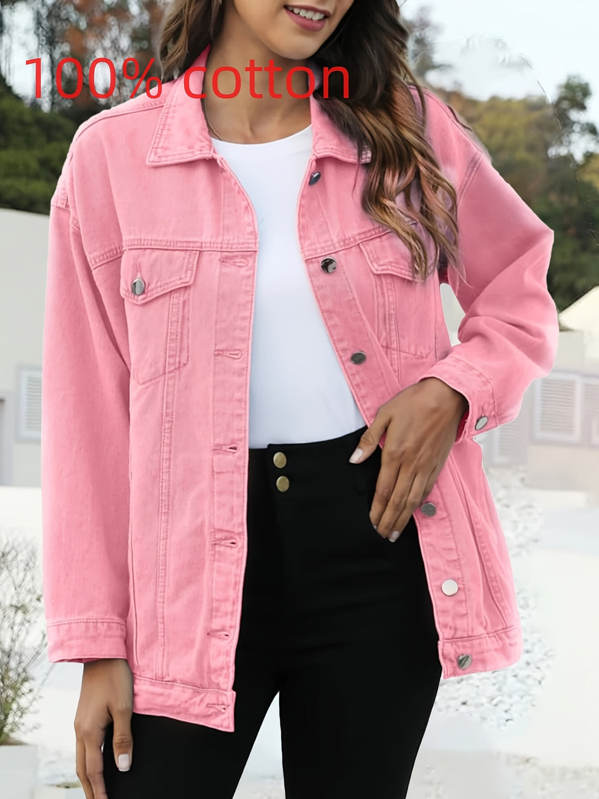 Oversized Mid-Length Denim Motorcycle Jacket Women Relaxed Fit Biker Jean Coat 360gsm Slight Stretch Spring Fall Layering