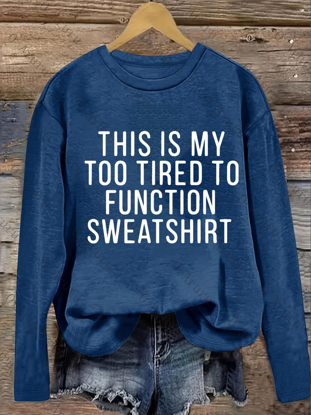 Too Tired to Work Funny Slogan Women Long Sleeve T-Shirt Loose Crew Neck Casual Humor Graphic Tee Soft Knit Fall Winter Daily