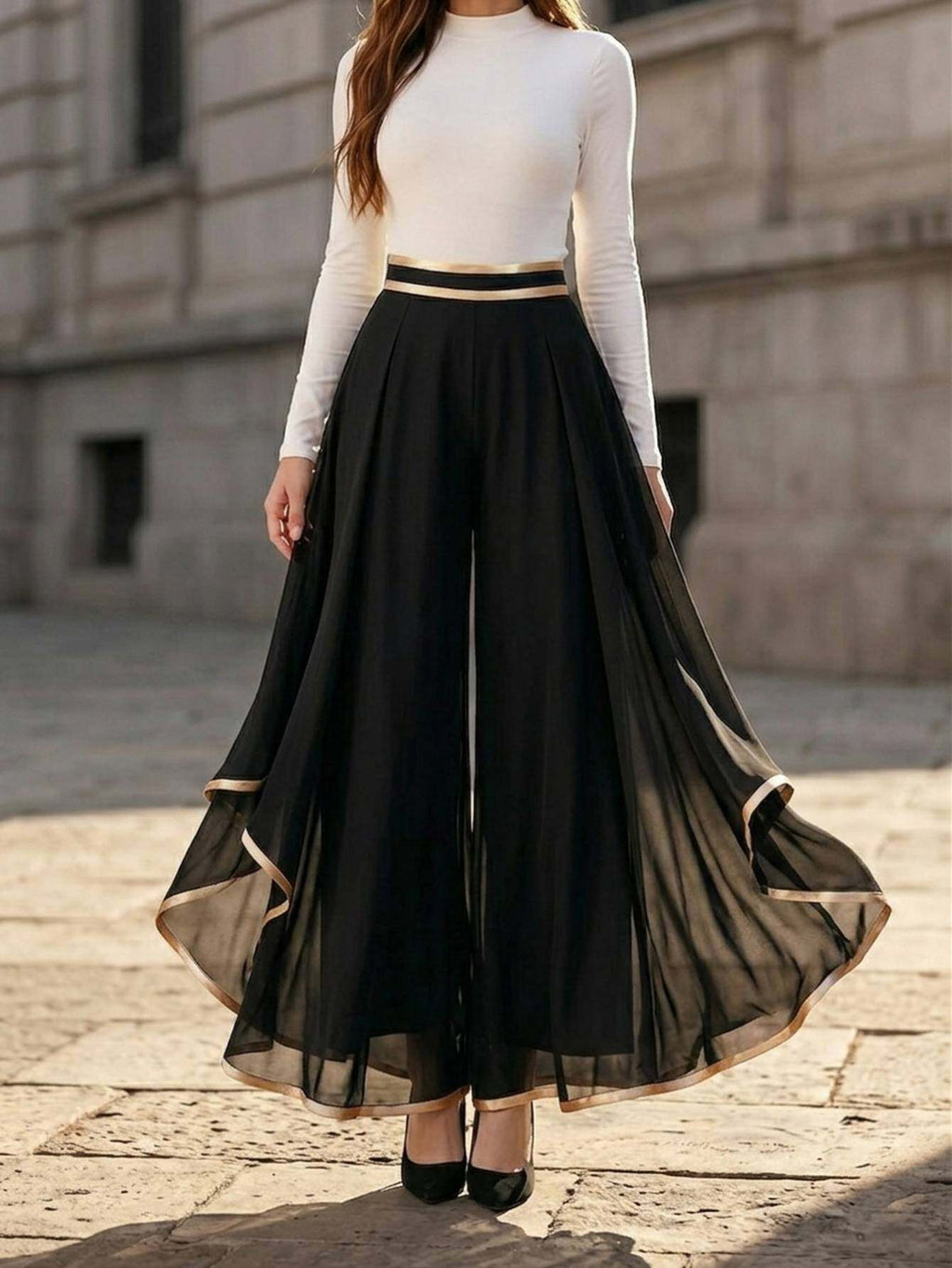 High Waist Wide Leg Trousers Women Non-Stretch Solid Color Semi-Formal Office Commute Elegant Professional Spring Summer Hand Washable S-XXL