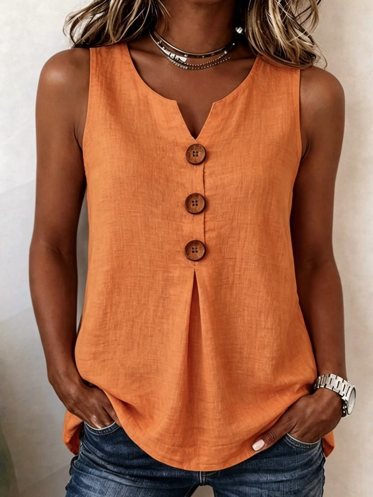 Women Sleeveless V Neck Tank Top Loose Fit Flowy Casual Summer Shirt Tops S-XXL