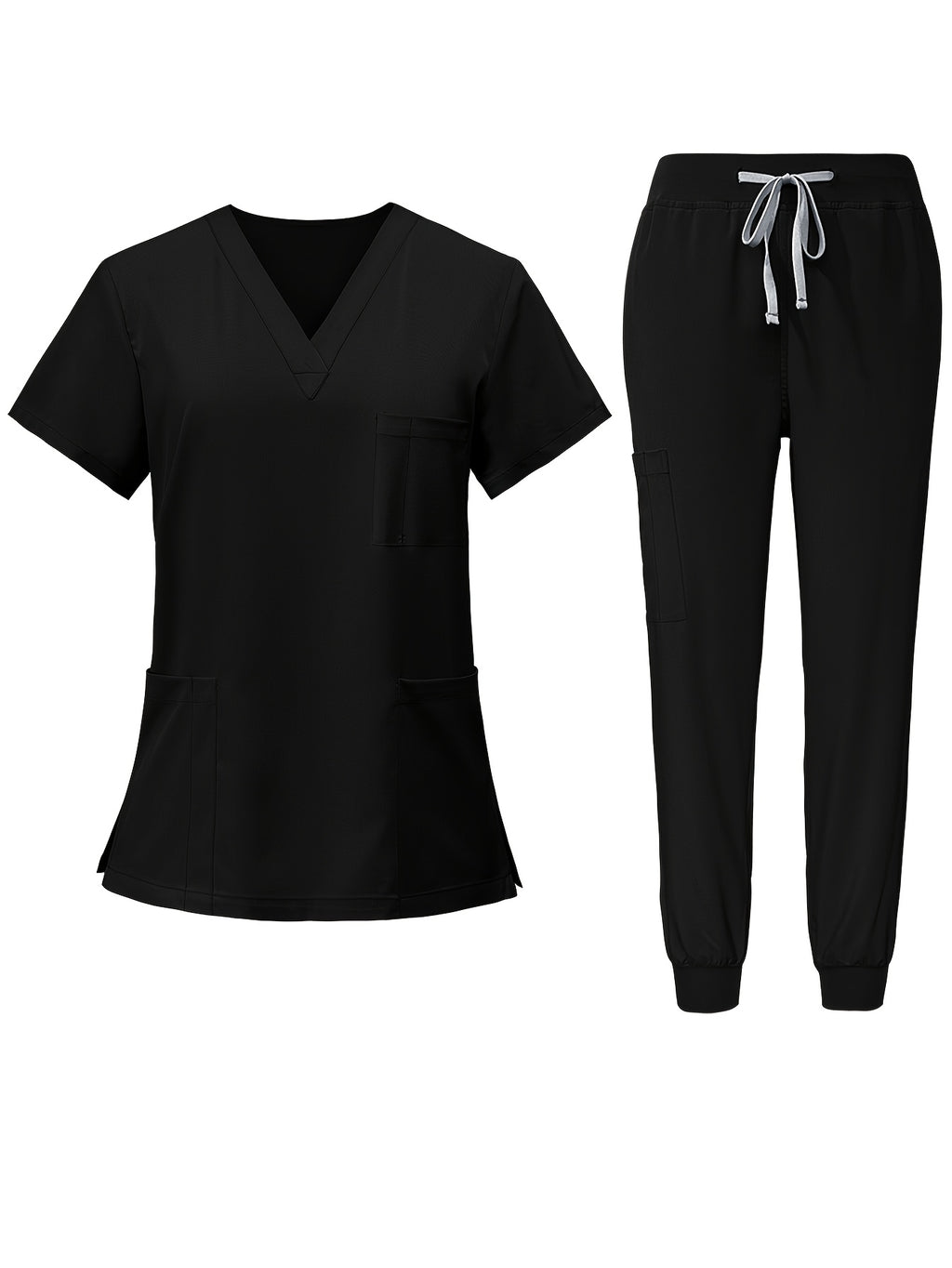 2pcs Scrub Suit Set for Women V-Neck Top & Jogger Pants Nursing Uniforms | Ships from US Warehouse
