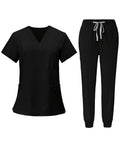 2pcs Scrub Suit Set for Women V-Neck Top & Jogger Pants Nursing Uniforms | Ships from US Warehouse