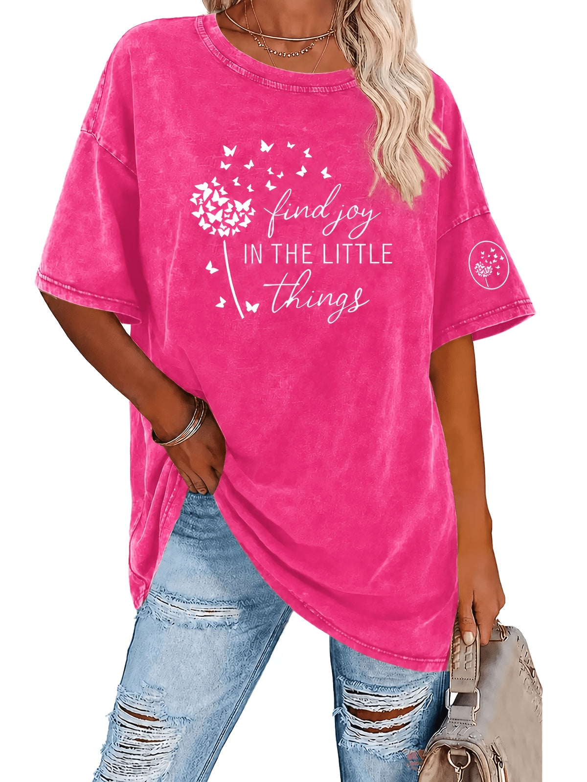 Retro Washed Graphic T-Shirt for Women Loose Fit Heavyweight 230g Round Neck Short Sleeve Street Style Casual Spring Summer Machine Washable Vintage Tee