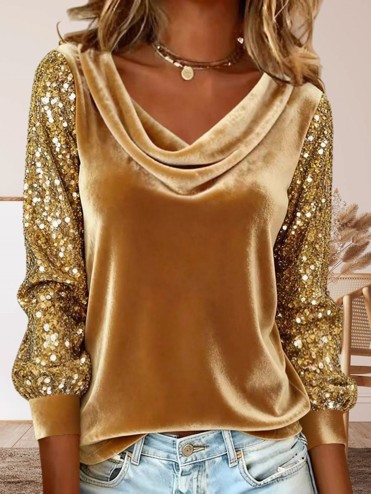 Women's V-Neck Ruffle Collar Long Sleeve Blouse Elegant Dressy Pullover Shirt Daily Wear Work S-XXL