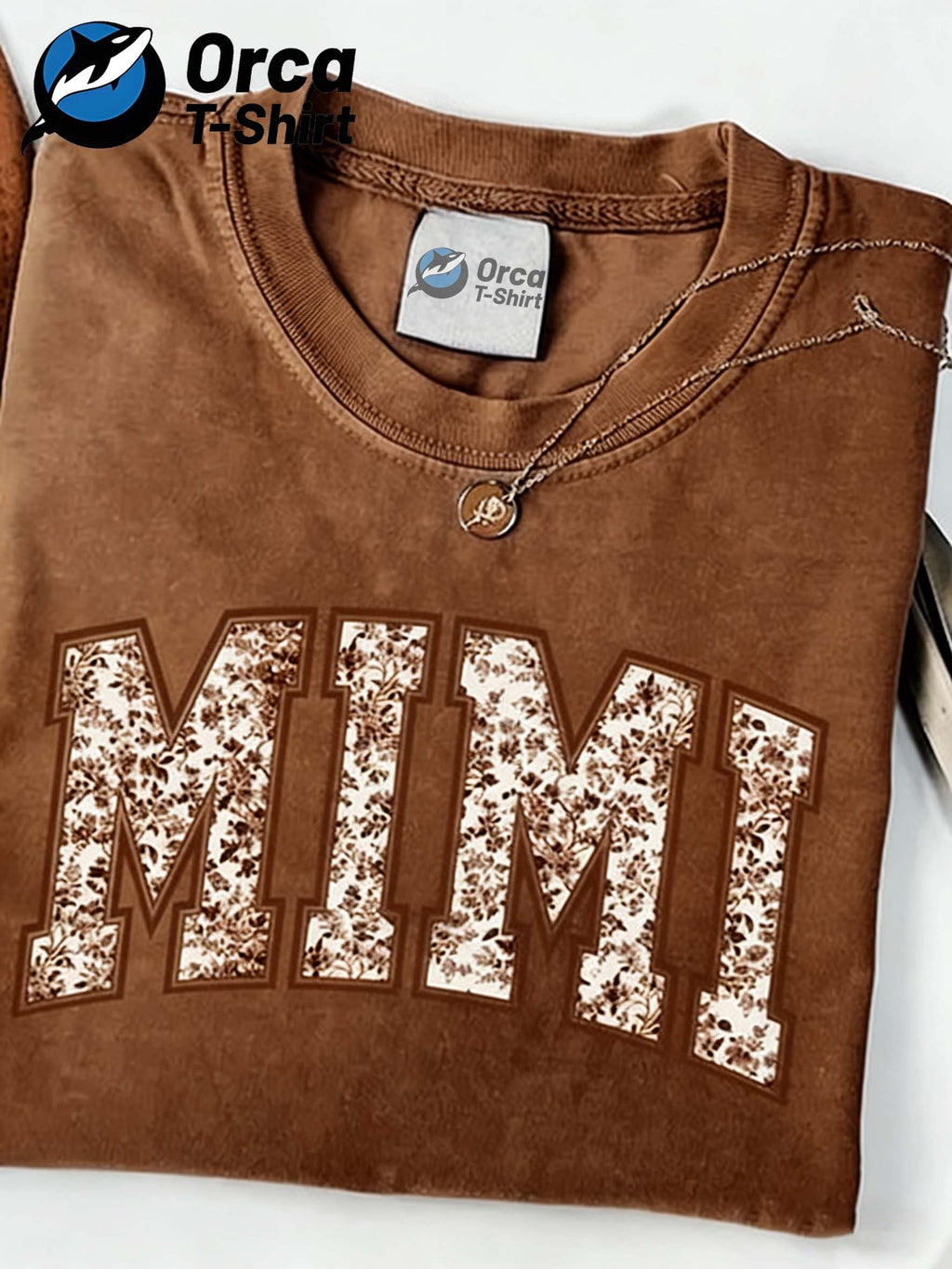 Floral MIMI Print Women T-Shirt Short Sleeve Loose Crew Neck Casual Graphic Tee Breathable Lightweight Everyday Top