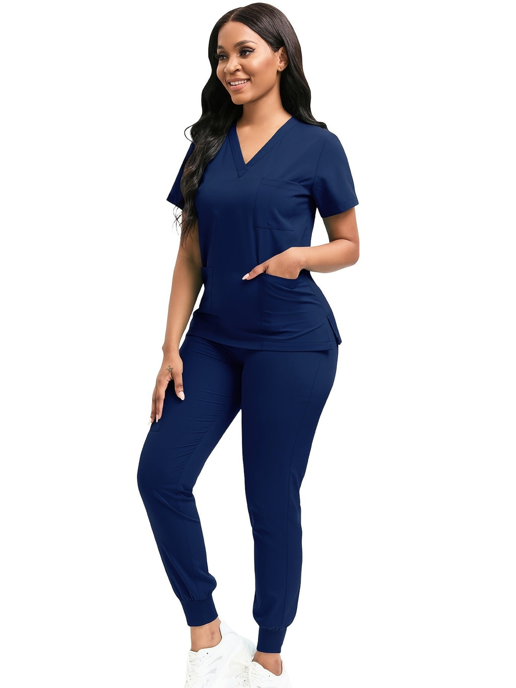 Women Scrub Set V-Neck Top & Jogger Pants 2pcs Nursing Uniform Suit Workwear for Hospital Dental Clinic Pet Clinic | Mira Roam