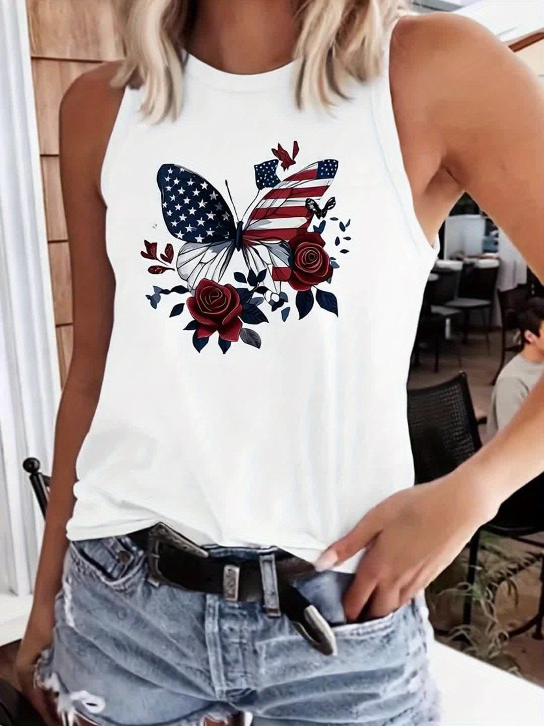 Graphic Drawing Print Tank Top Women Crew Neck Sleeveless Casual Lightweight Breathable All Season Polyester Tee S-XXL