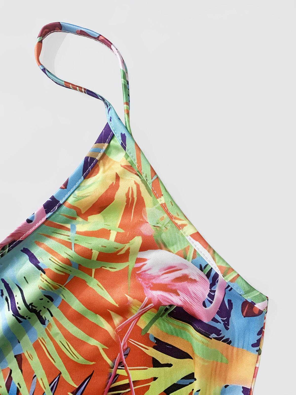 Tropical Print V-Neck Cami Dress for Women Boho Sleeveless Summer Vacation Dress Flowy Sundress Elegant Casual Beach Party Spring
