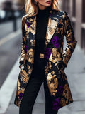 Women's Floral Print Single-Breasted Blazer Jacket Long Sleeve Lightweight Suit Coat Casual Office Outerwear for Women Spring Fall