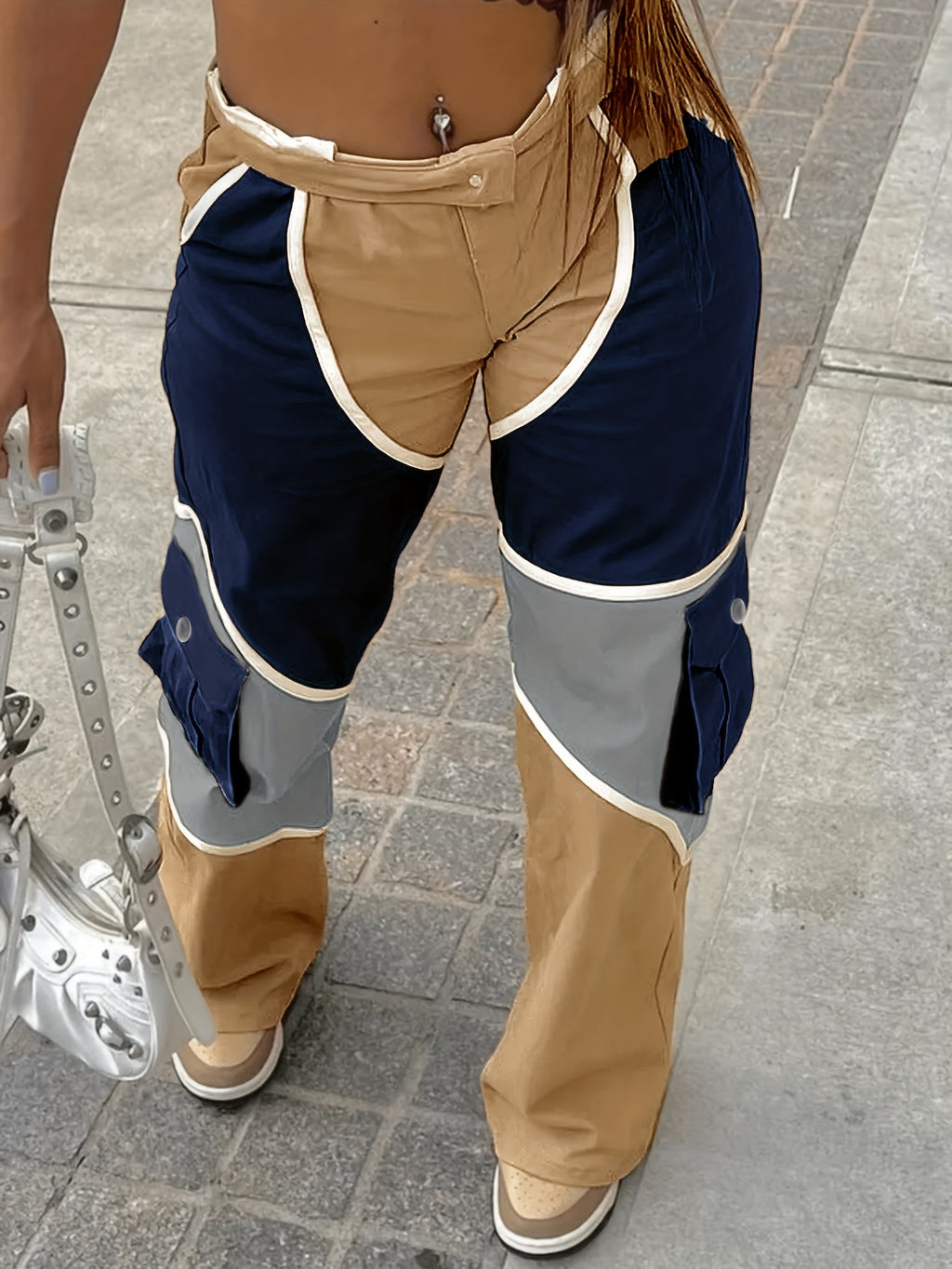 Women's Fashion Long Overalls Casual Bib Pants Khaki Royal Blue Camel XS XL XXL