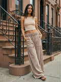 Wide Leg Pants for Women Boho Patchwork Color Block Loose Fit – Casual Washed Fabric High Waist Flowy Trousers, Bohemian Beach Vacation Everyday Streetwear, Chic Comfortable Bottoms S-XXL