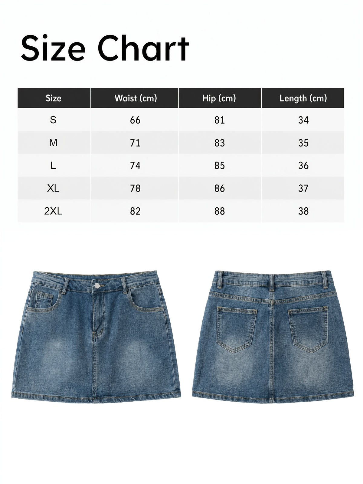 Women's High-Waisted Stretch Denim Skort Vintage Blue Summer Hot Pants Skirt Casual Streetwear