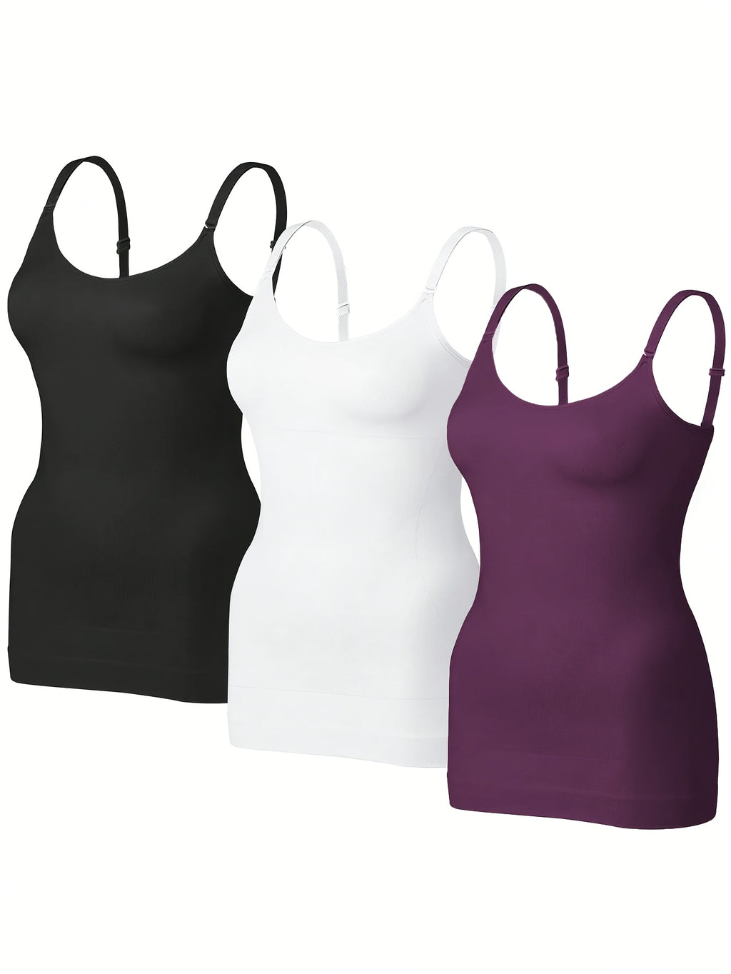 3-Pack Tummy Control Shapewear Tank Top Women Seamless Compression Camisole Body Shaper Breathable Daily Casual Wear