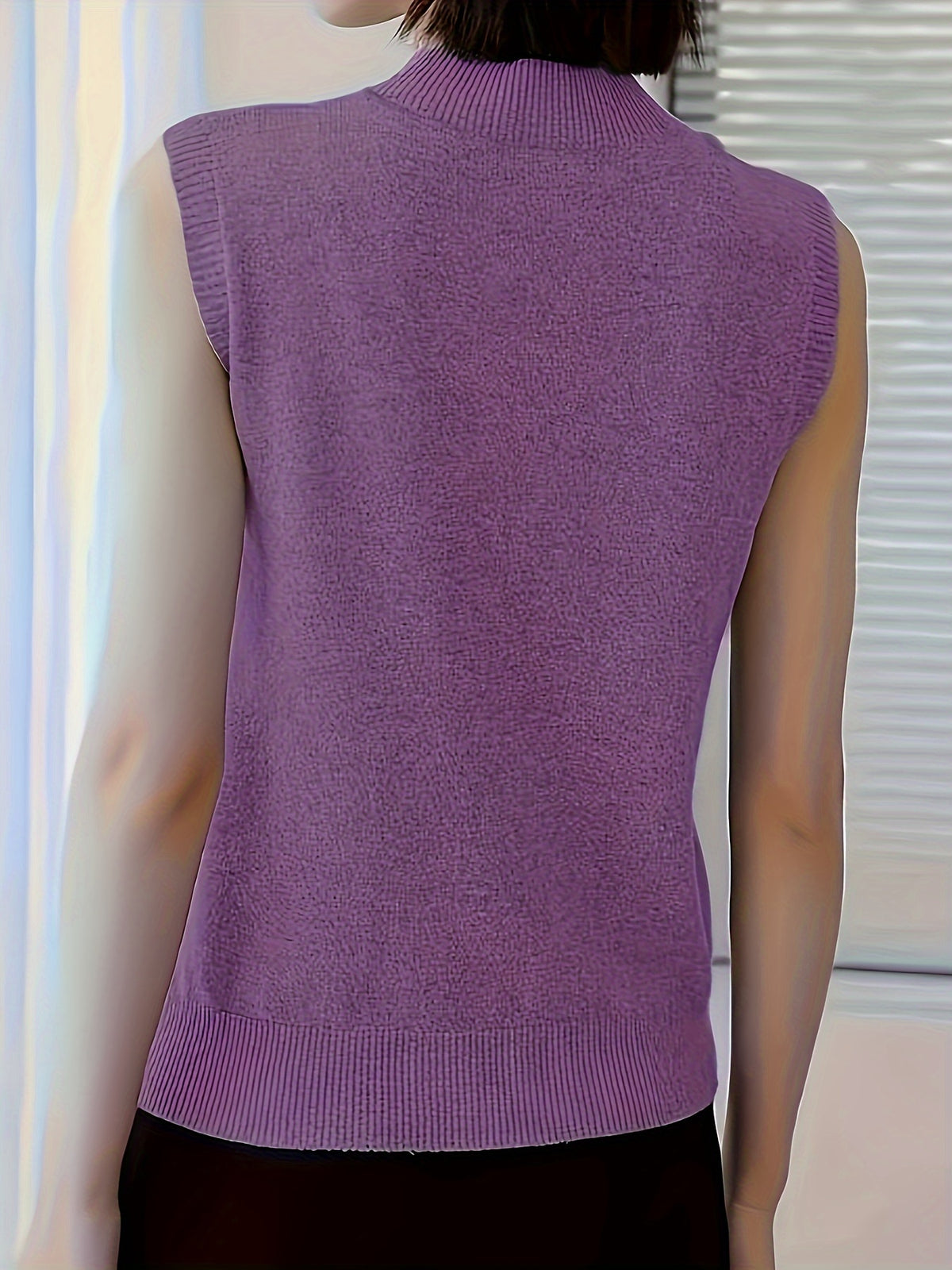Mock Neck Sleeveless Vest Top Women Slim Fit Solid Color Short Cropped Spring Summer Casual Festive Tank Top for Women
