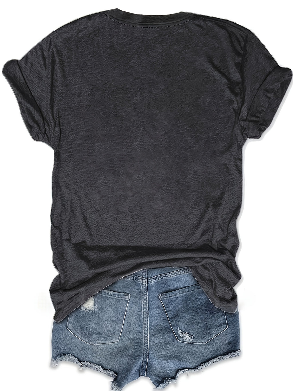 Cartoon Print Crew Neck T-Shirt for Women - Casual Short Sleeve Graphic Tee Spring Summer Everyday Wear Soft Stretch Top