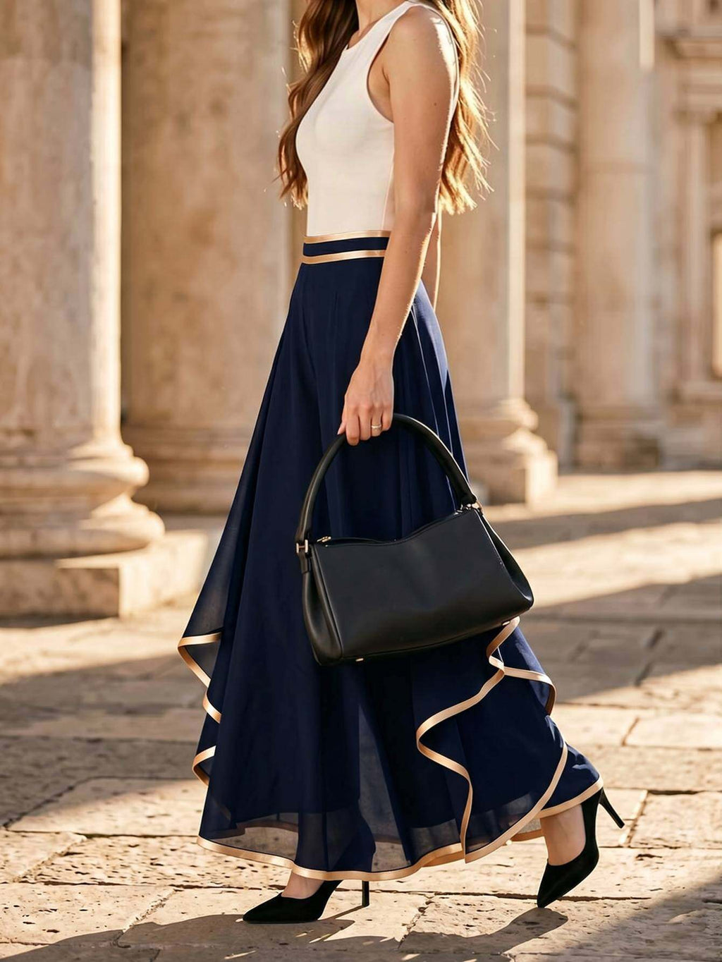 High Waist Wide Leg Trousers Women Non-Stretch Solid Color Semi-Formal Office Commute Elegant Professional Spring Summer Hand Washable S-XXL