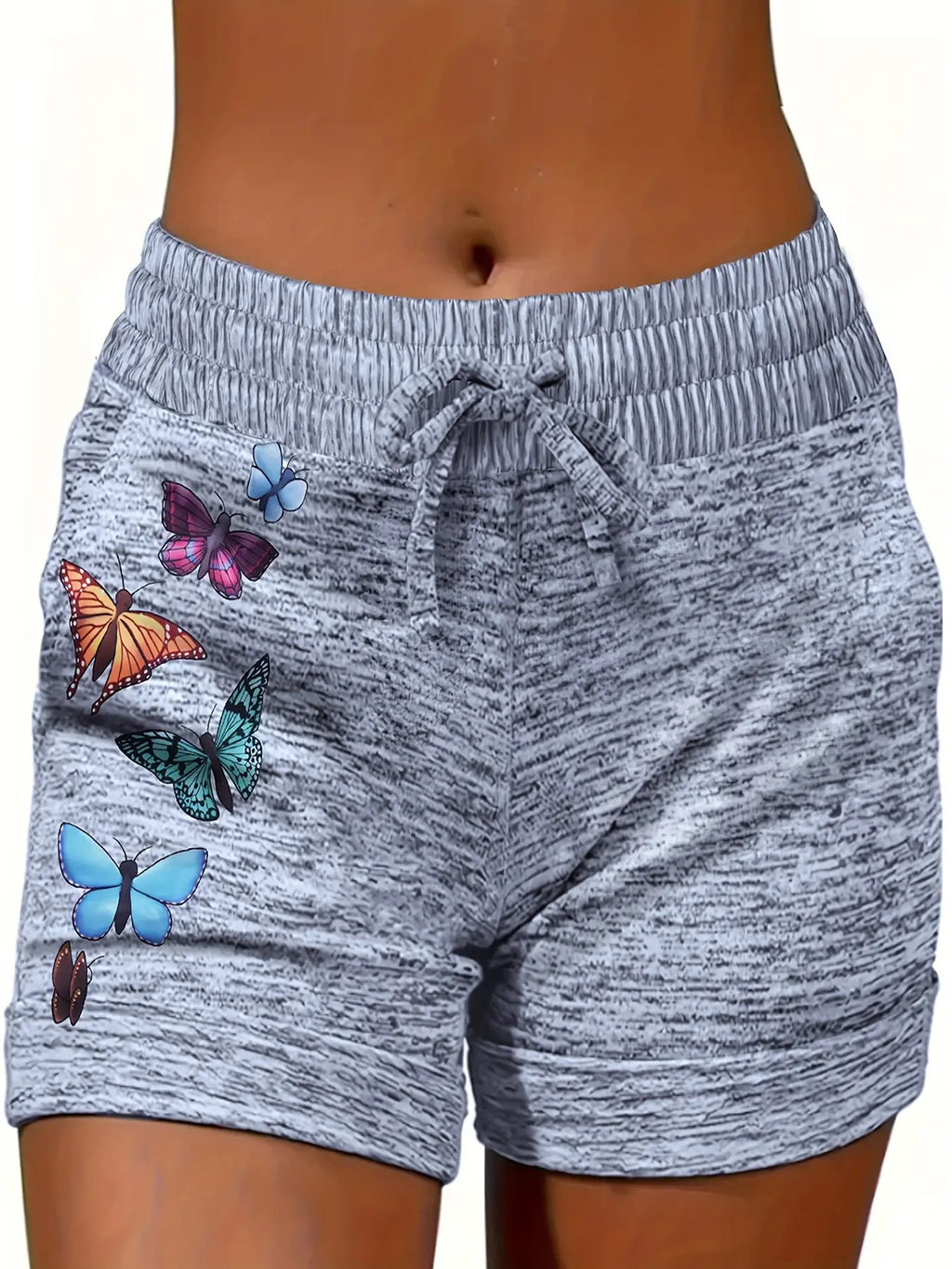 Printed Beach Vacation Shorts Women Casual Summer Holiday Loose Short Pants Light Grey Black Dark Gray S-XXL