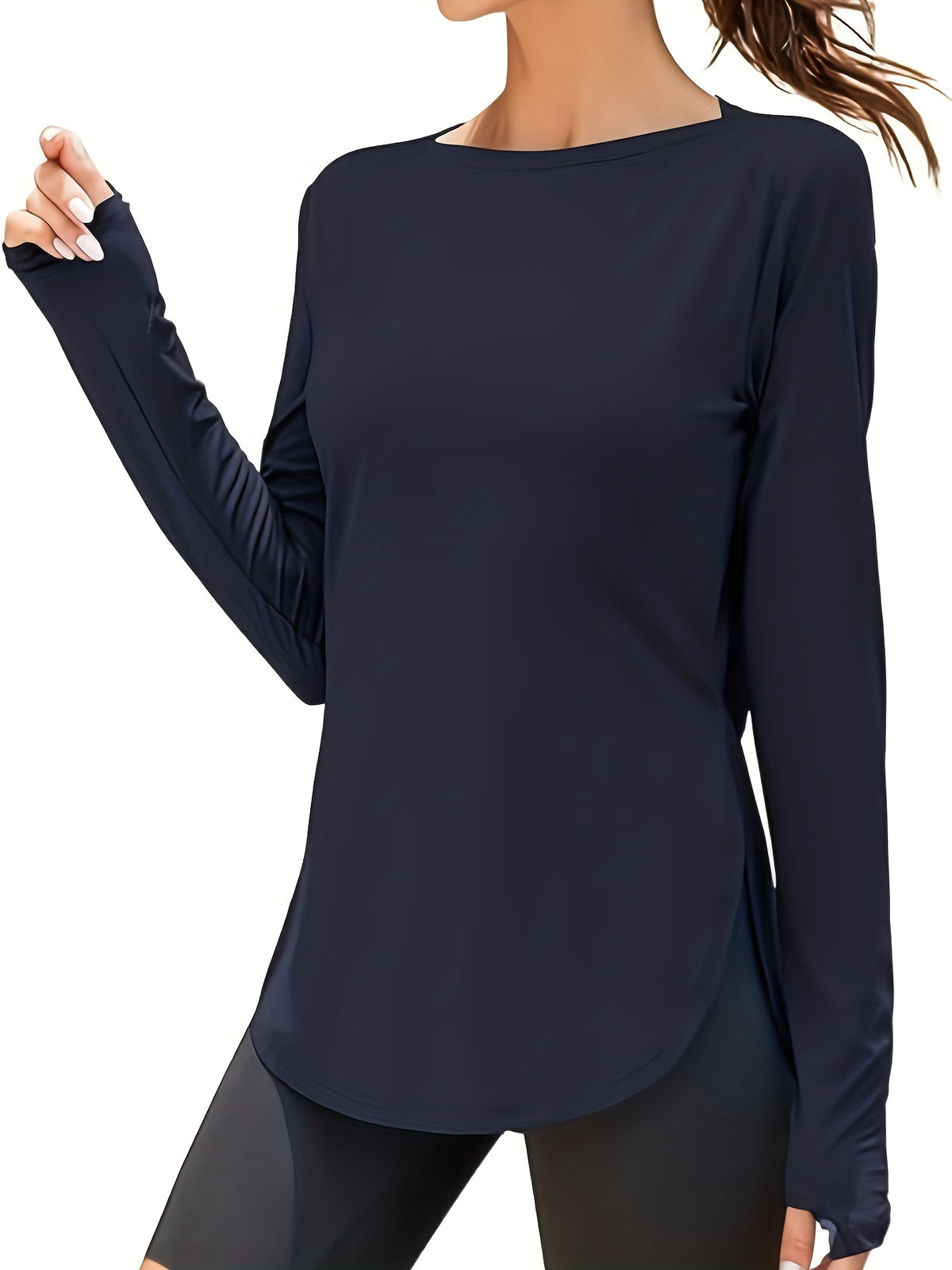 UPF 50+ Long Sleeve Shirt Women Lightweight Sun Protection Workout Athletic Outdoor Running Top Quick Dry S M L XL XXL