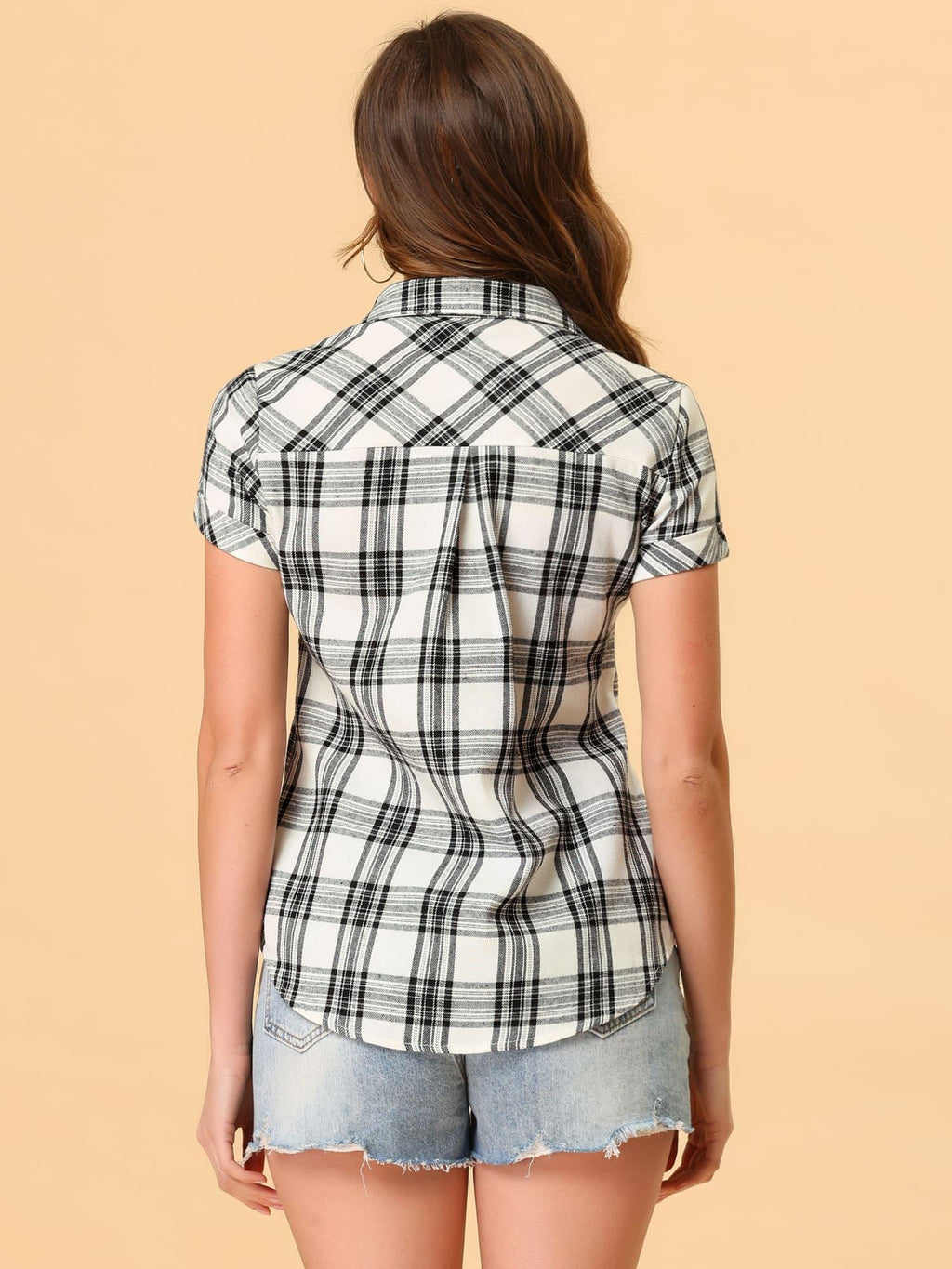 Western Plaid Button Shirt for Women | Classic Flannel Checkered Long Sleeve Top | Casual Country Style Blouse | Machine Washable Women's Plaid Shirt